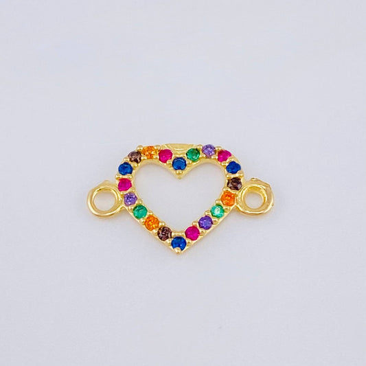 Herraje Silueta Corazón Tupida 0.45gr / 1.5cm / Oro Amarillo 18K