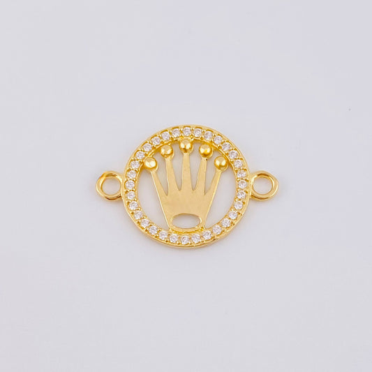 Herraje Corona Circular 1.1gr / 2cm / Oro Amarillo 18K