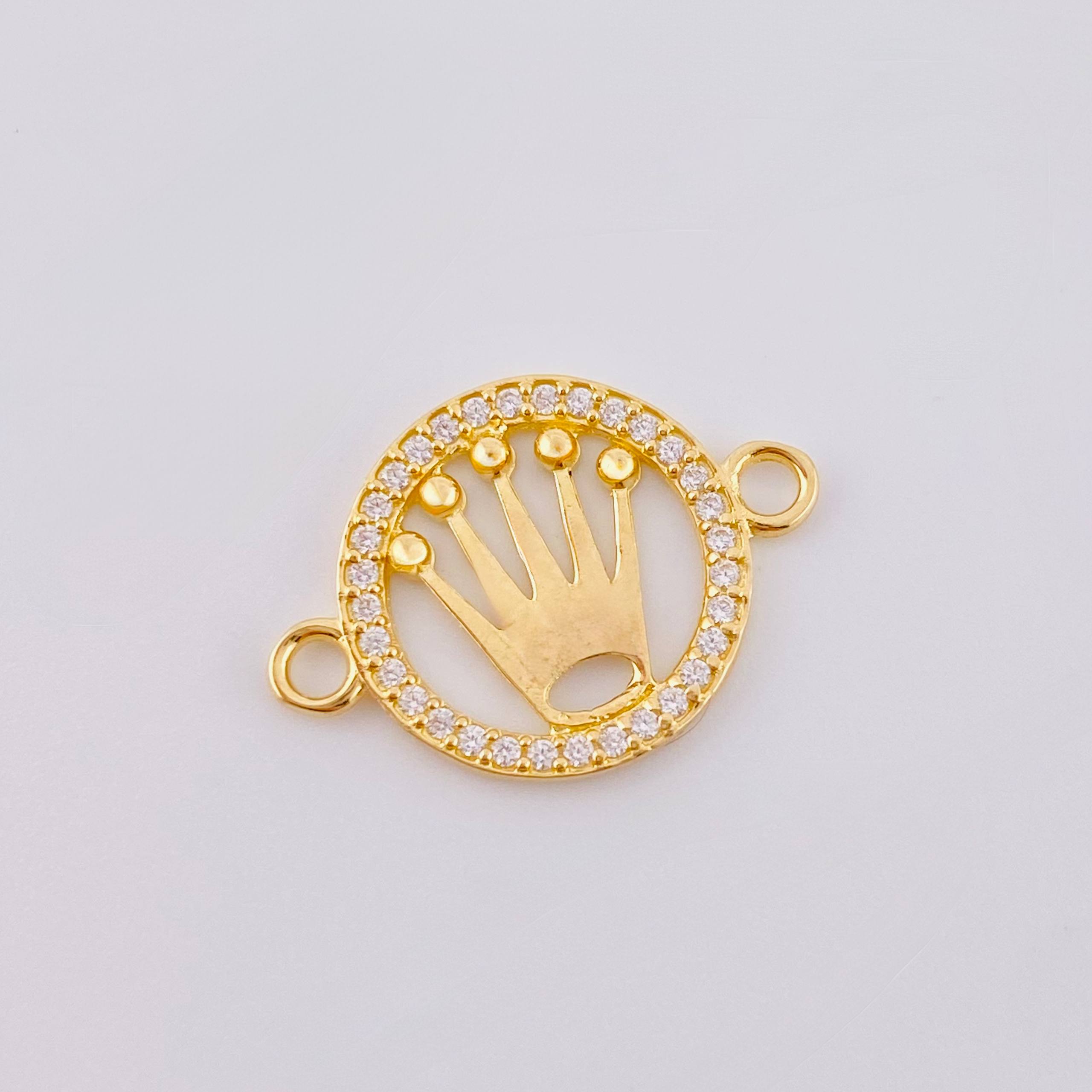 Herraje Corona Circular Tupida 1.05gr / 2cm / Oro Amarillo 18K *