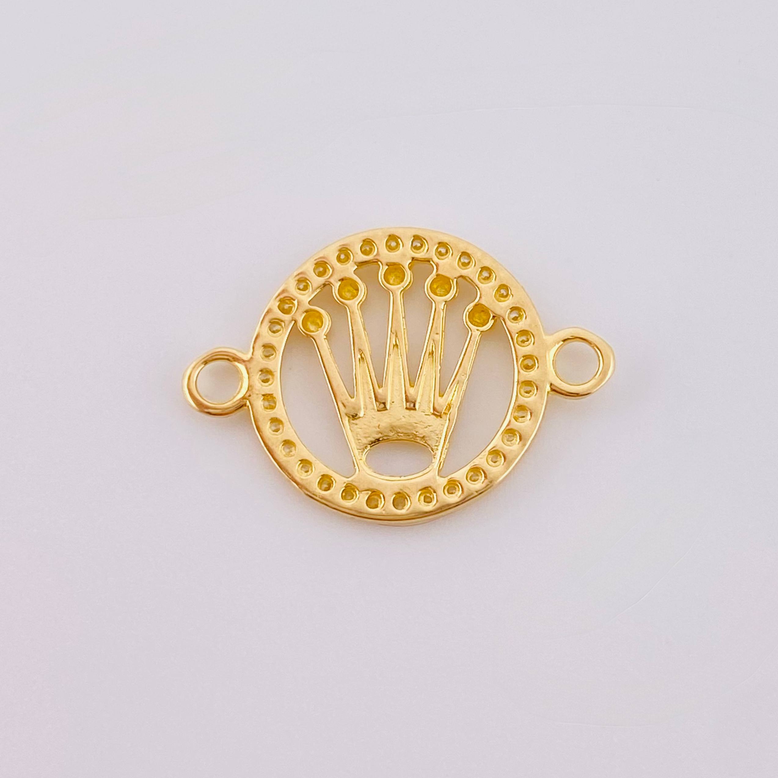Herraje Corona Circular Tupida 1.05gr / 2cm / Oro Amarillo 18K *