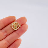 Herraje Corona Circular Tupida 1.05gr / 2cm / Oro Amarillo 18K *