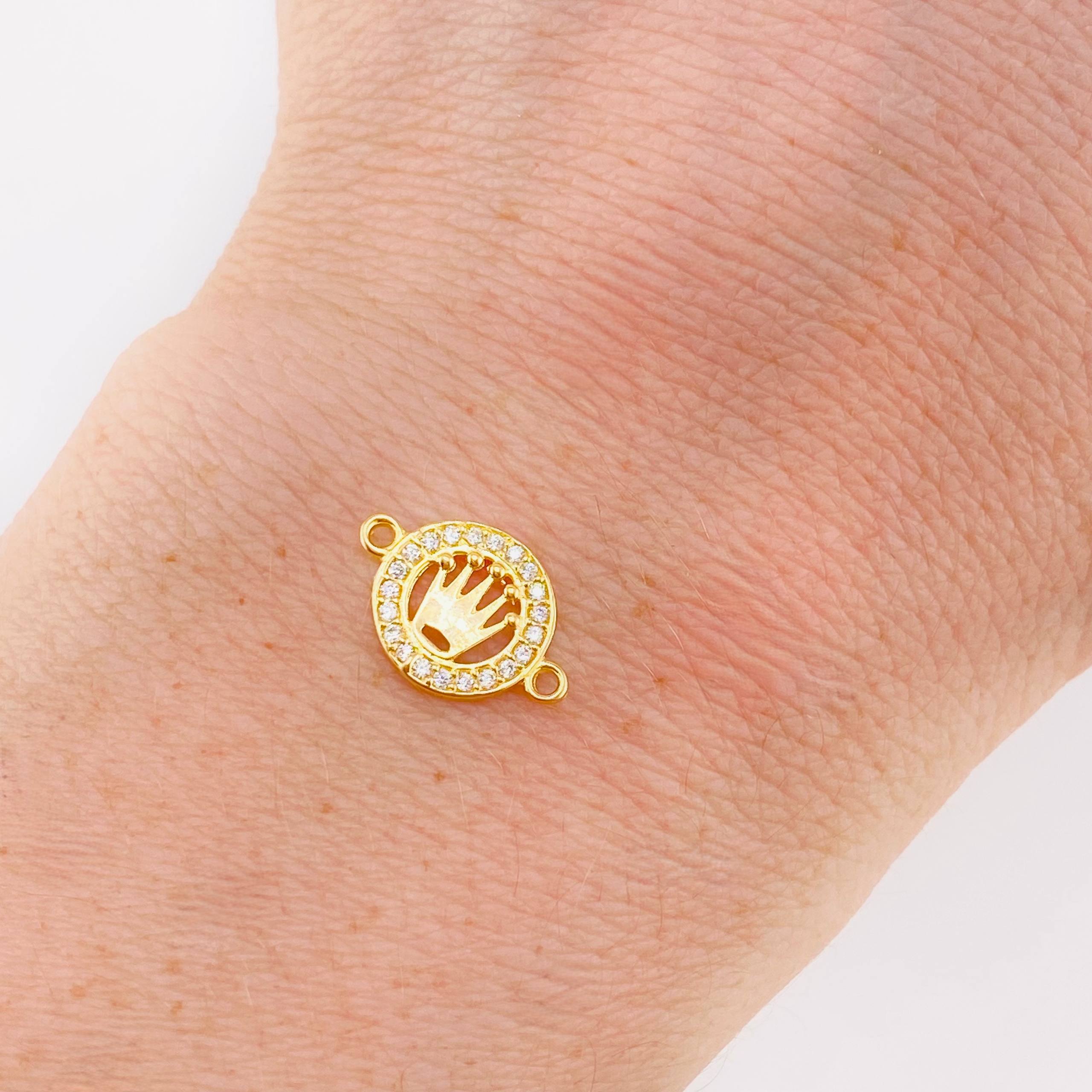 Herraje Corona Circular Tupida 0.65gr / 1.5cm / Oro Amarillo 18K *