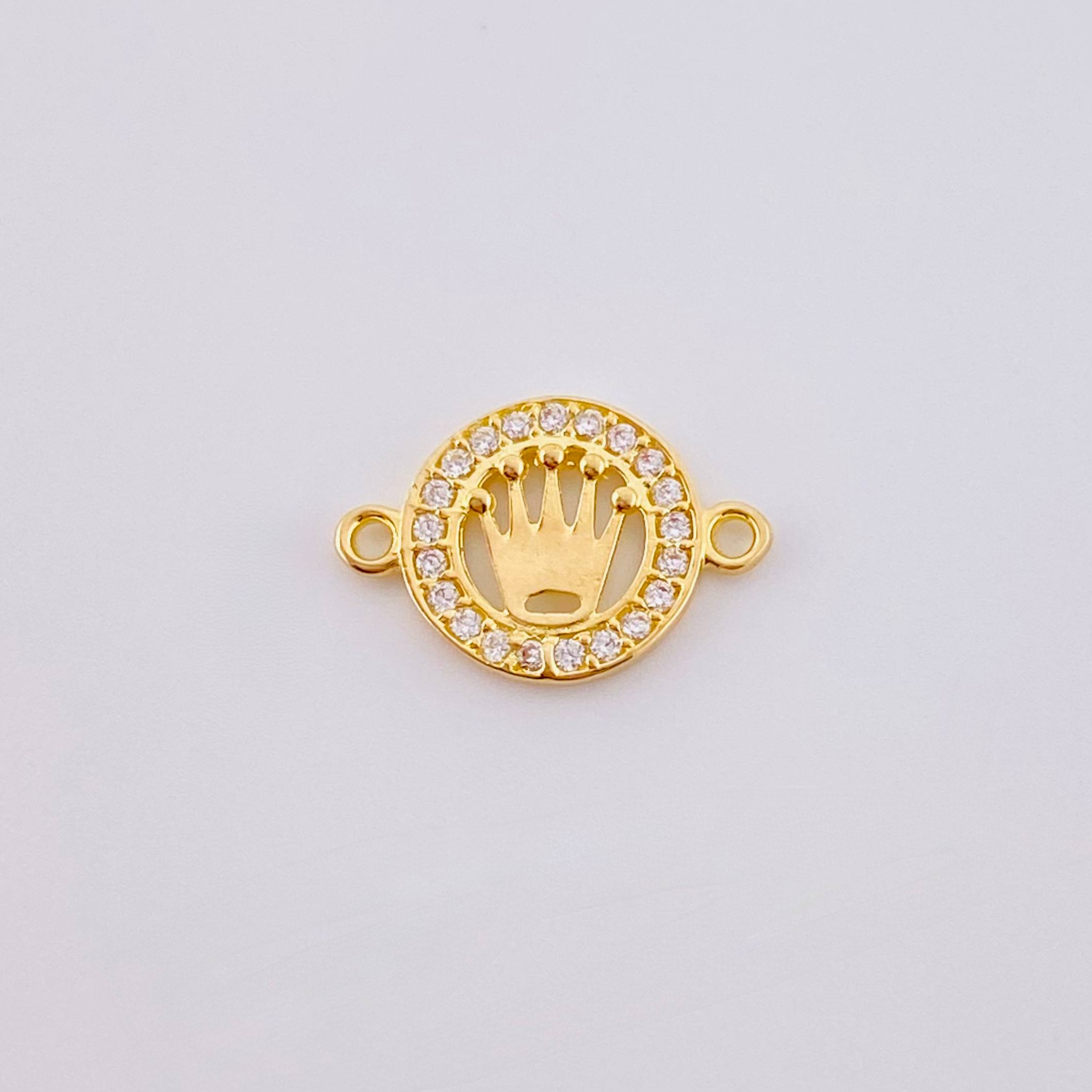 Herraje Corona Circular Tupida 0.65gr / 1.5cm / Oro Amarillo 18K *