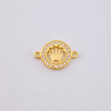Herraje Corona Circular Tupida 0.65gr / 1.5cm / Oro Amarillo 18K *