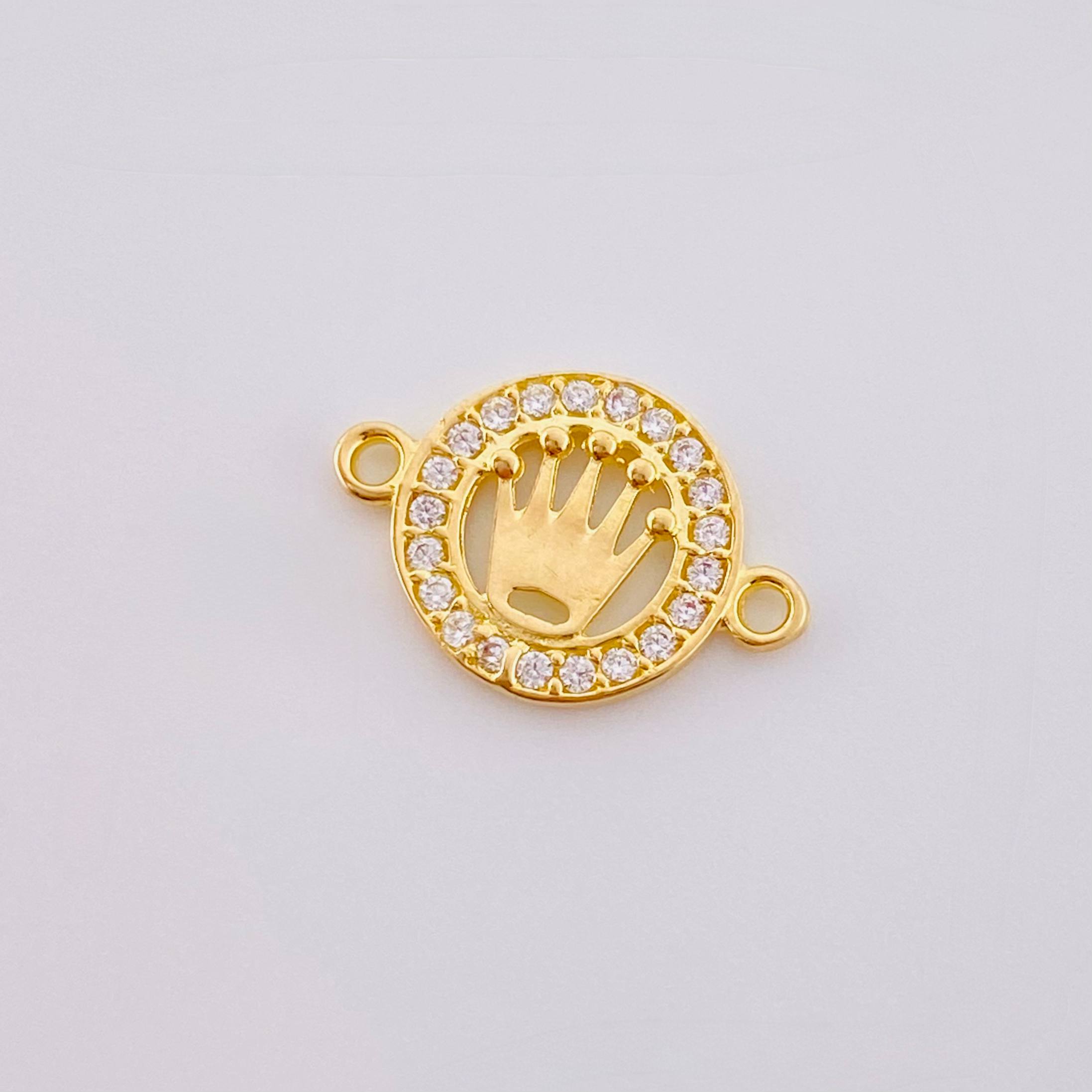 Herraje Corona Circular Tupida 0.65gr / 1.5cm / Oro Amarillo 18K *