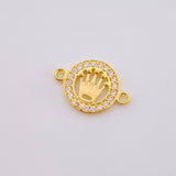 Herraje Corona Circular Tupida 0.65gr / 1.5cm / Oro Amarillo 18K *