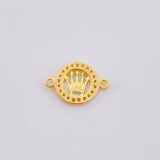 Herraje Corona Circular Tupida 0.65gr / 1.5cm / Oro Amarillo 18K *