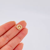 Herraje Corona Circular Tupida 0.65gr / 1.5cm / Oro Amarillo 18K *