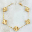 Pulso Aro Seguido Trébol VCyA Gradual 9.3gr / 17.5cm-18.5cm / 1.6mm Diamantado Punteado 5und Oro Amarillo Nac.Esp. 18K