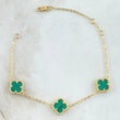 Pulso Pulso Trebol Malaquita Verde 4.5gr / 17cm-18cm / Oro Amarillo Nac.Esp. 18K