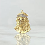 Dije Rostro de Cristo 2.85gr / 2.6cm / Mate Circones Blancos Oro Amarillo 18K