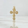 Dije Crúz Tupida 2.05gr / 2.8cm / Circones Blancos Oro Amarillo 18K