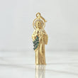 Dije San Judas Tadeo Silueta 3.5gr / 3.6cm / Mate Circones Verdes Blancos Oro Amarillo 18K
