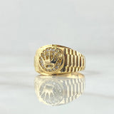 Anillo Correa Corona RX 4.05gr / T6 1/4 / Circones Blancos Oro Amarillo 18K