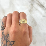 Anillo Correa Corona RX 4.05gr / T6 1/4 / Circones Blancos Oro Amarillo 18K
