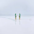 Candongas Ovalo 1.7gr / Esmeraldas 24pts Oro Amarillo 18K (Joya) &