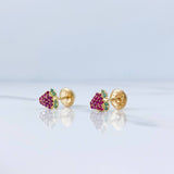 Topos Fresa 0.75gr / Circones Verdes Fucias Oro Amarillo 18K &