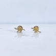Topos Hoja 0.75gr / Circones Blancos Oro Amarillo 18K &