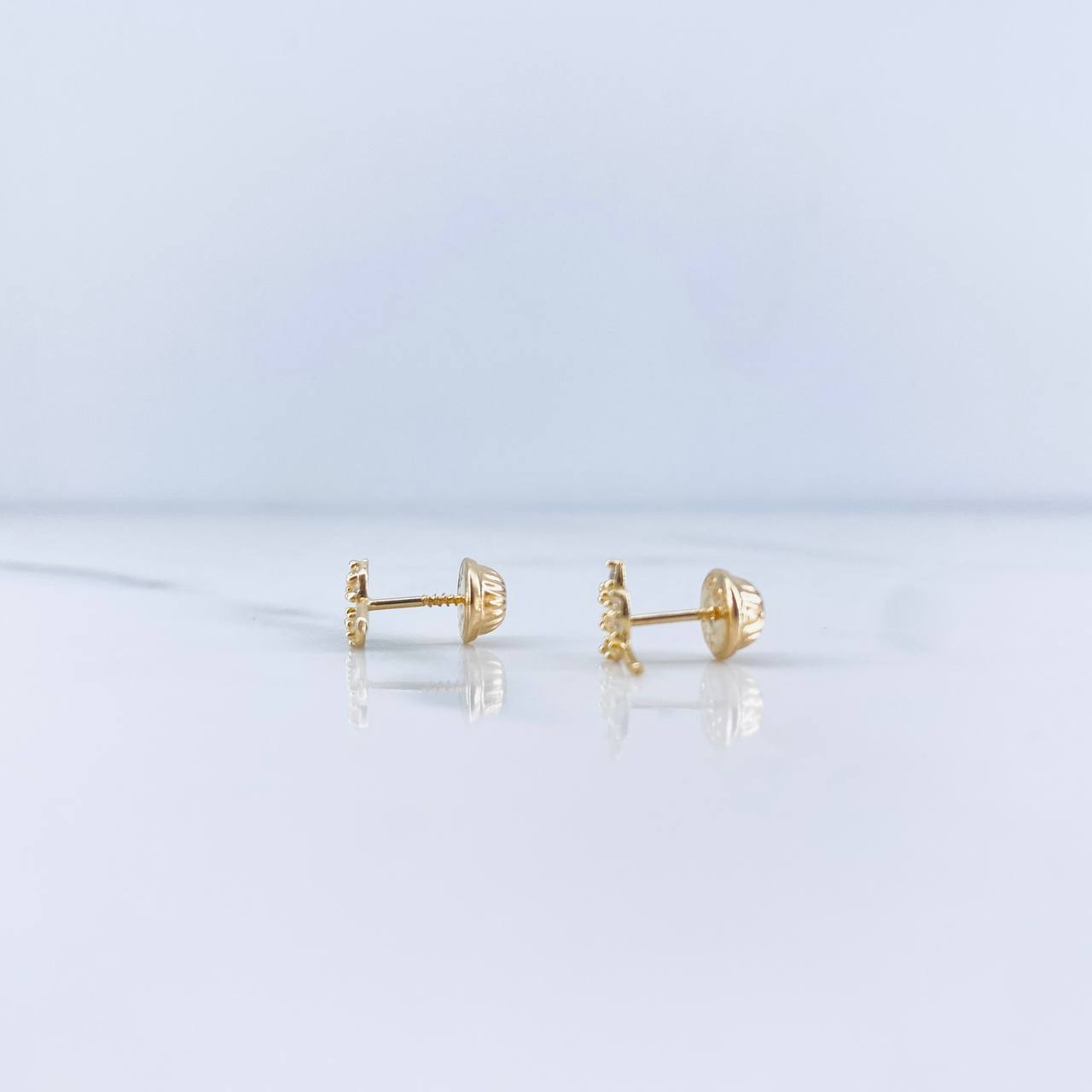 Topos Hoja 0.75gr / Circones Blancos Oro Amarillo 18K &