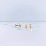 Topos Hoja 0.75gr / Circones Blancos Oro Amarillo 18K &