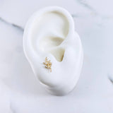 Topos Hoja 0.75gr / Circones Blancos Oro Amarillo 18K &