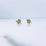 Topos Hoja 0.7gr / Circones Verdes Oro Amarillo 18K &