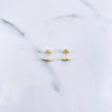 Topos Hoja 0.7gr / Circones Verdes Oro Amarillo 18K &