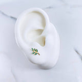 Topos Hoja 0.7gr / Circones Verdes Oro Amarillo 18K &