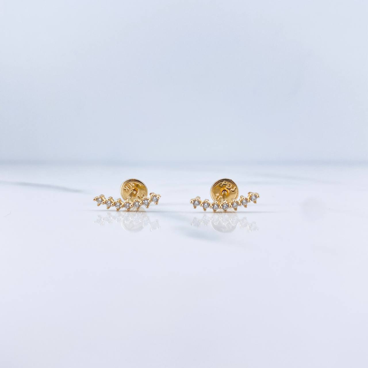 Topos Linea 0.75gr / Circones Blancos Oro Amarillo 18K &