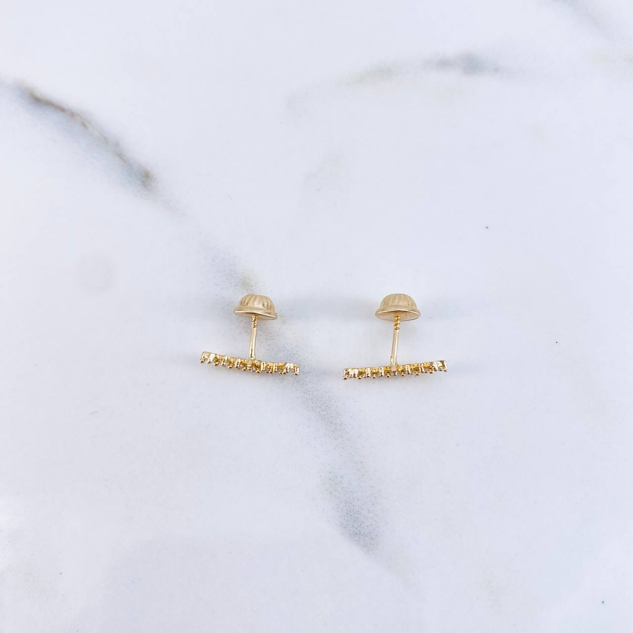Topos Linea 0.75gr / Circones Blancos Oro Amarillo 18K &