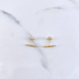 Topos Linea 0.75gr / Circones Blancos Oro Amarillo 18K &