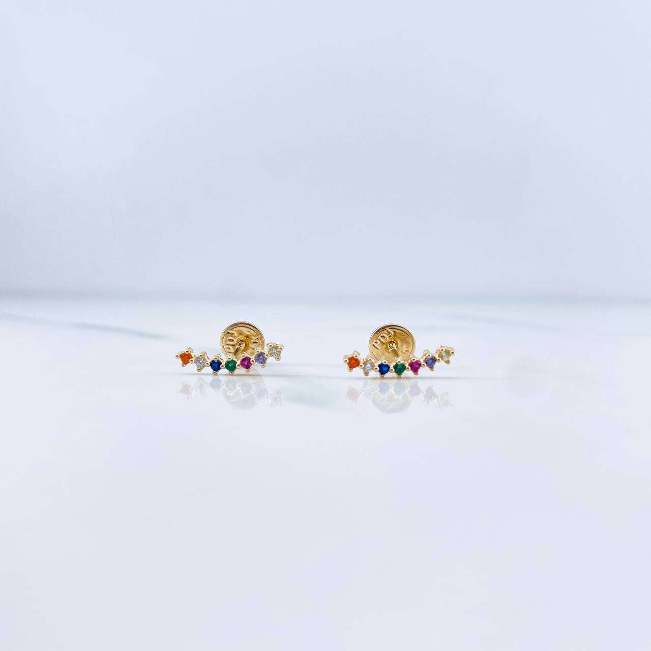 Topos Linea 0.75gr / Circones De Colores Oro Amarillo 18K &