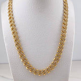 Cadena Cubana 45.35gr / 60cm / 8mm Broche Cajon Circones Blancos Oro Amarillo Nac.Esp. 18K &