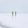 Candongas Ovalo 1.1gr / Esmeraldas 12pts Oro Amarillo 18K (Joya) &