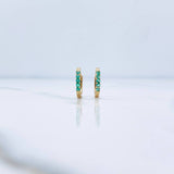 Candongas Ovalo 1.1gr / Esmeraldas 12pts Oro Amarillo 18K (Joya) &