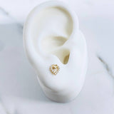 Topos Silueta Corazon 0.7gr / Circones Blancos Oro Amarillo 18K &