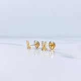 Topos Avion 0.7gr / Circones Blancos Oro Amarillo 18K &