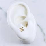 Topos Avion 0.7gr / Circones Blancos Oro Amarillo 18K &