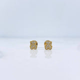 Topos Oso Ts 0.75gr / Circones Blancos Oro Amarillo 18K &