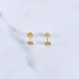 Topos Oso Ts 0.75gr / Circones Blancos Oro Amarillo 18K &