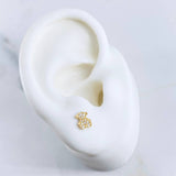 Topos Oso Ts 0.75gr / Circones Blancos Oro Amarillo 18K &