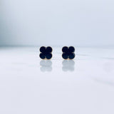 Topos Trebol 1.25gr / 8mm Resina Negra Oro Amarillo 18K &