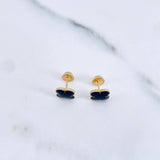 Topos Trebol 1.25gr / 8mm Resina Negra Oro Amarillo 18K &