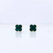 Topos Trebol 1.3gr / 8mm Resina Verde Oro Amarillo 18K &