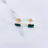 Topos Trebol 1.3gr / 8mm Resina Verde Oro Amarillo 18K &