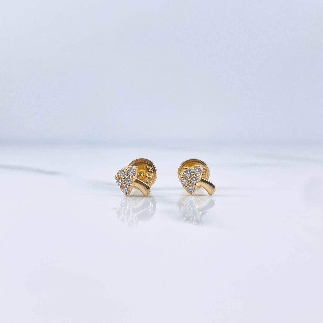 Topos Hongo 0.7gr / Circones Blancos Oro Amarillo 18K &