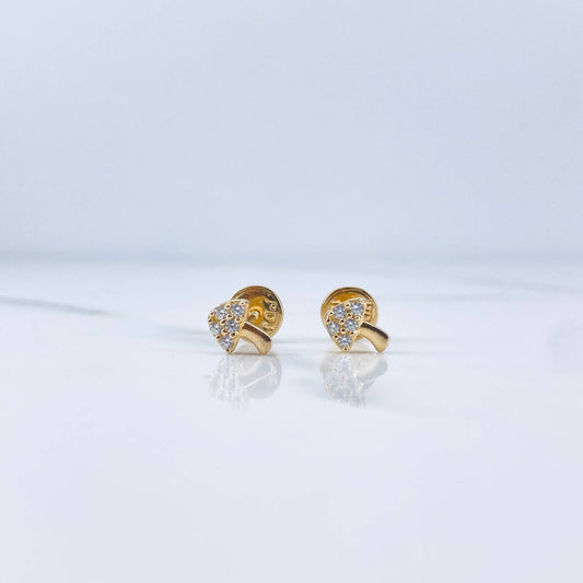 Topos Hongo 0.7gr / Circones Blancos Oro Amarillo 18K &