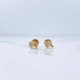 Topos Hongo 0.7gr / Circones Blancos Oro Amarillo 18K &