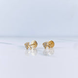 Topos Hongo 0.7gr / Circones Blancos Oro Amarillo 18K &