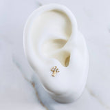 Topos Hongo 0.7gr / Circones Blancos Oro Amarillo 18K &